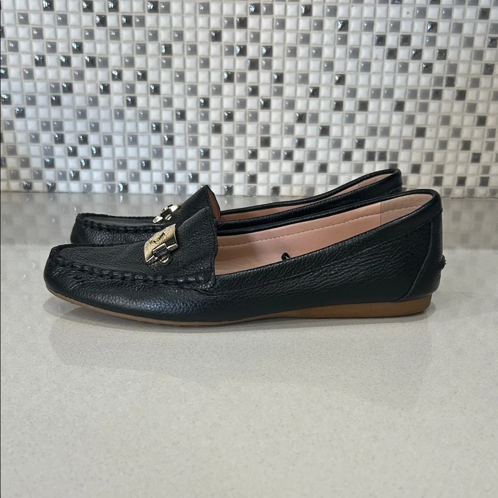 Kate Spade Black Loafers with Gold Detail- Size 8.5 - Picture 2 of 6